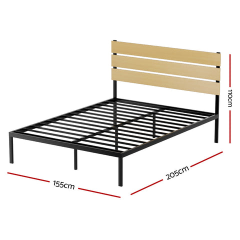 Artiss Bed Frame Queen Size Metal Base Mattress Platform Foundation Black PAULA Chez Guru