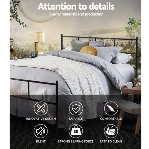 Artiss Bed Frame Double Metal Bed Frame SOL Chez Guru