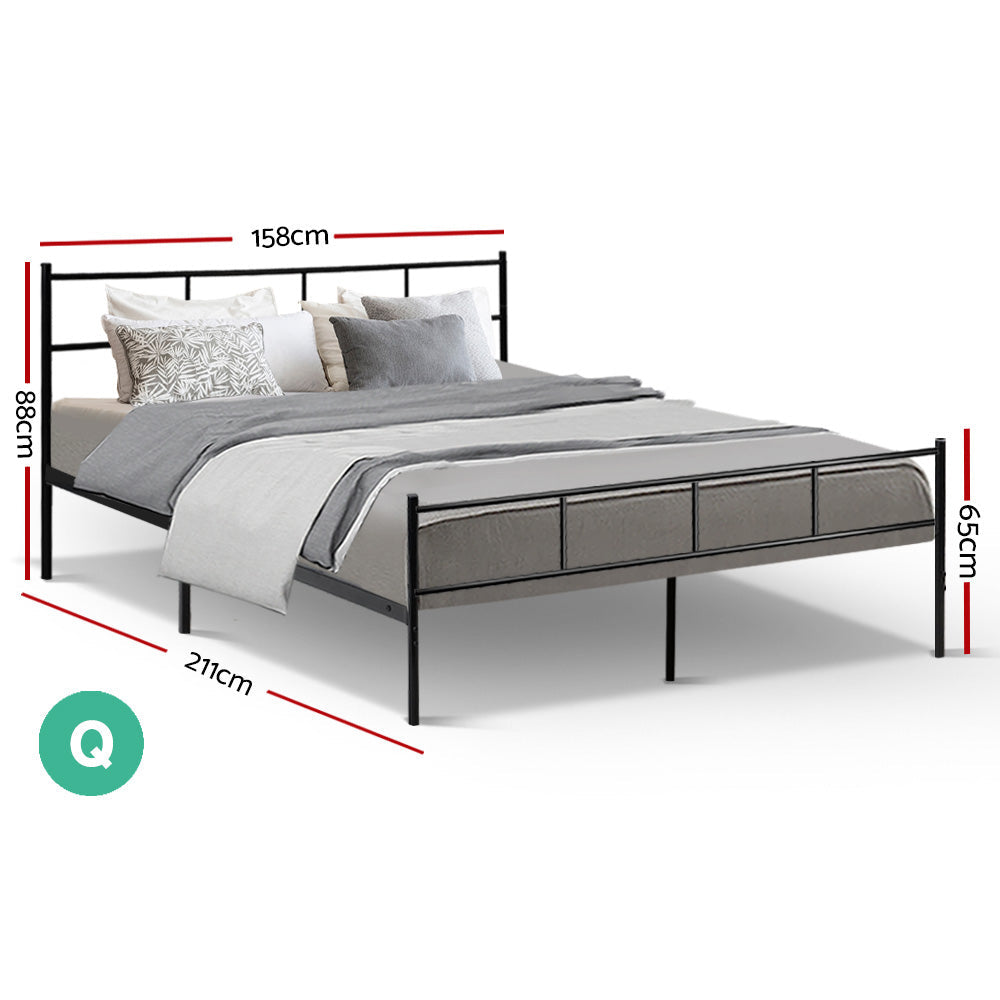 Artiss Bed Frame Queen Metal Bed Frame SOL Chez Guru