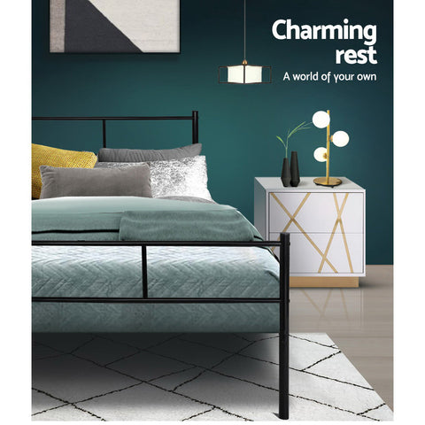 Artiss Bed Frame Queen Metal Bed Frame SOL Chez Guru