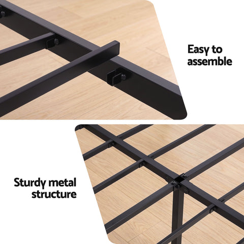 Artiss Bed Frame Double Size with Charging Station WAVE
