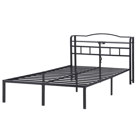 Artiss Bed Frame Double Size with Charging Station WAVE