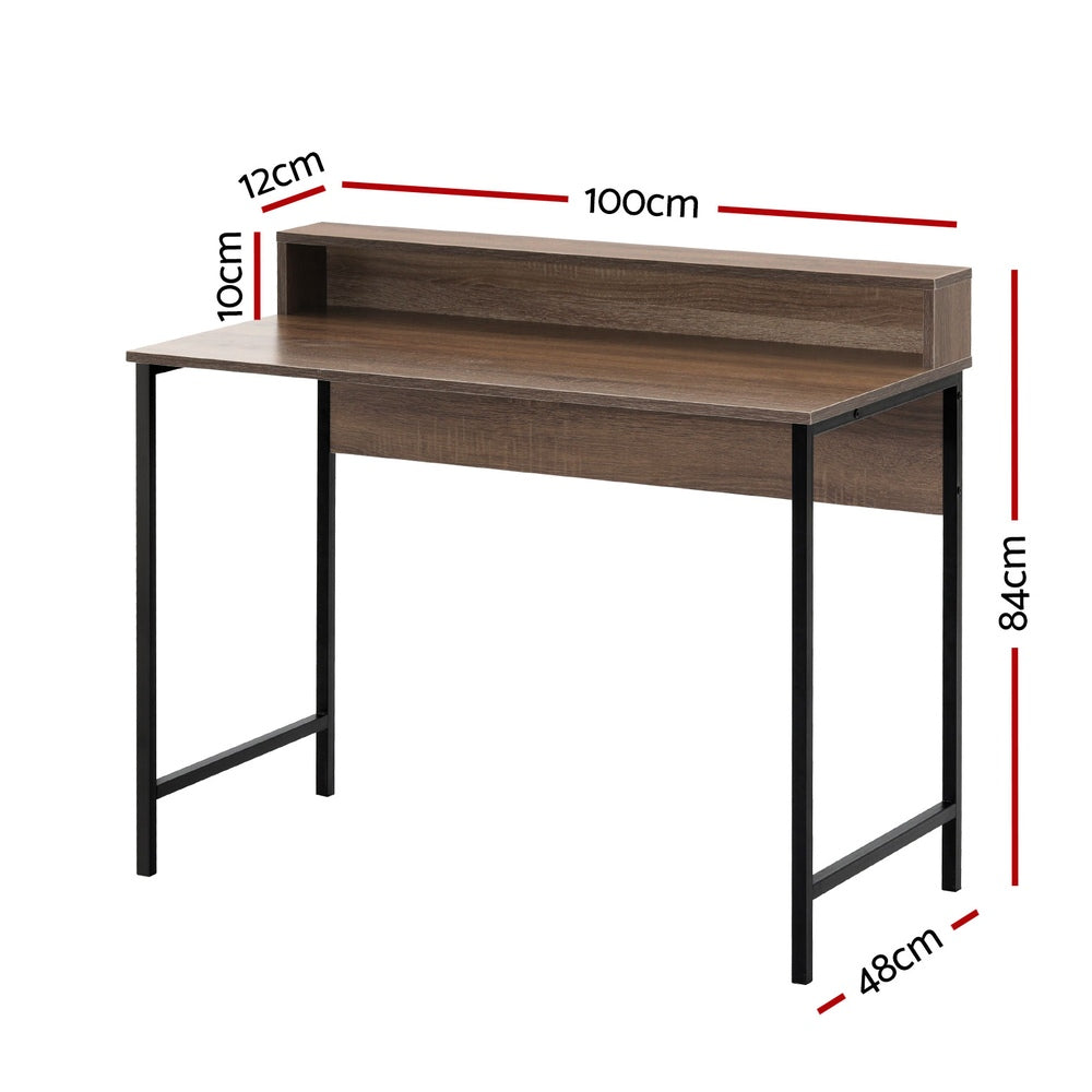 Artiss Computer Desk Shelf Oak 100CM - Chez Guru