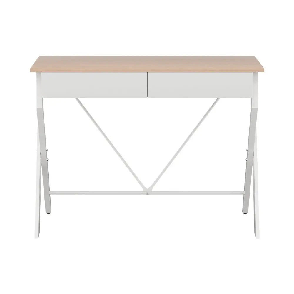 Artiss Computer Desk Drawer Oak 100CM Chez Guru