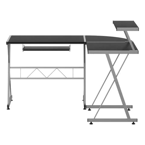 Artiss Computer Desk L-Shape Keyboard Tray Shelf Black Chez Guru