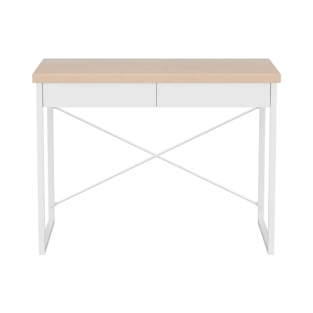 Artiss Computer Desk Drawer Storage Oak 100CM Chez Guru