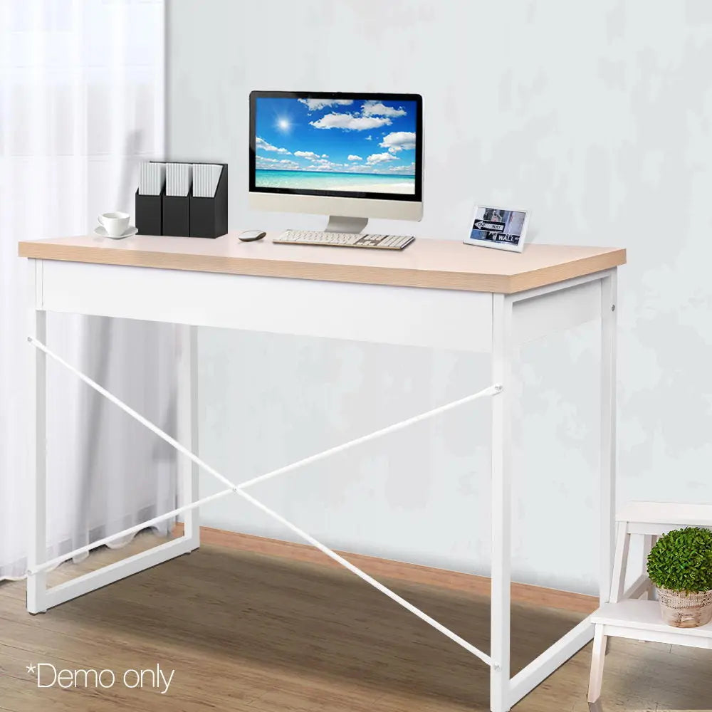 Artiss Computer Desk Drawer Storage Oak 100CM Chez Guru