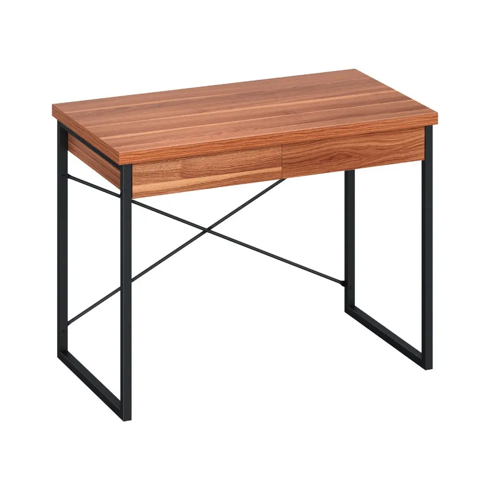 Artiss Computer Desk Drawer Storage Walnut 100CM Chez Guru
