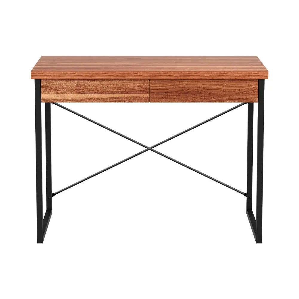 Artiss Computer Desk Drawer Storage Walnut 100CM Chez Guru
