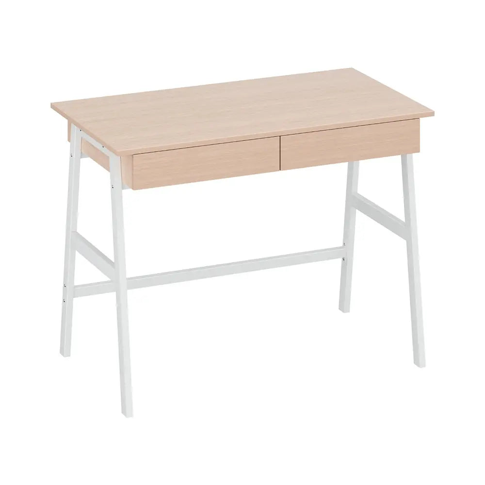 Artiss Computer Desk Drawer Cabinet Oak 100CM Chez Guru