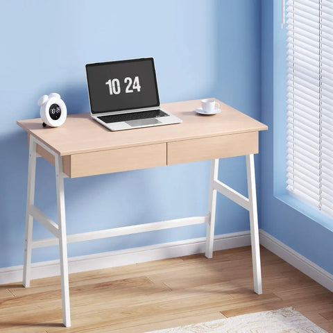 Artiss Computer Desk Drawer Cabinet Oak 100CM Chez Guru