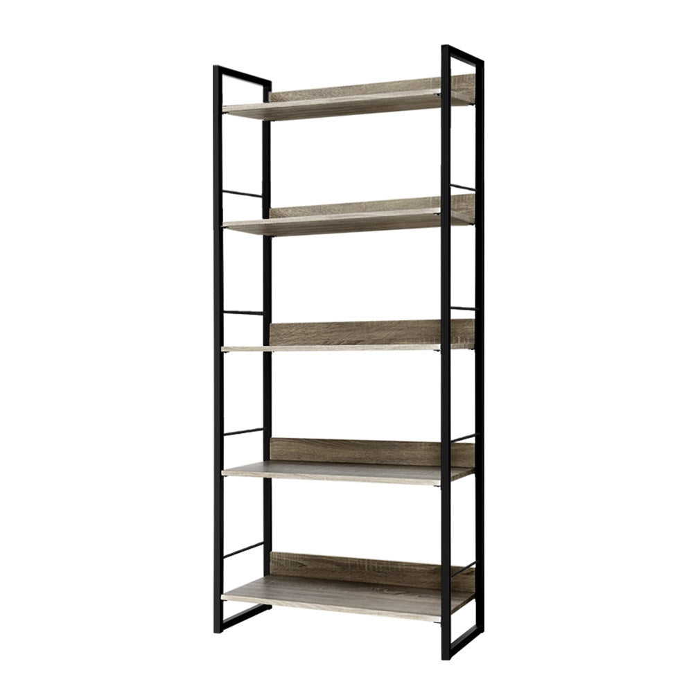 Artiss Bookshelf 5 Tiers - NOE Black and Oak Chez Guru