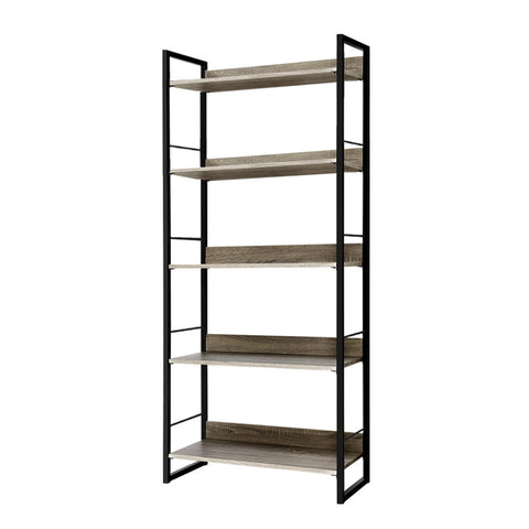 Artiss Bookshelf 5 Tiers - NOE Black and Oak Chez Guru