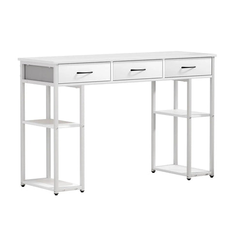 Artiss Computer Desk Drawer Shelves Study Table 120CM White Chez Guru