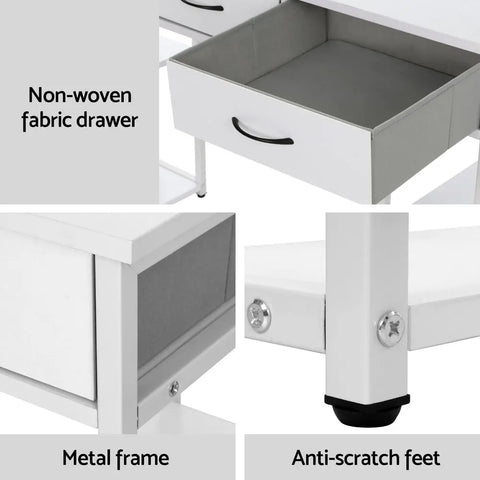 Artiss Computer Desk Drawer Shelves Study Table 120CM White Chez Guru