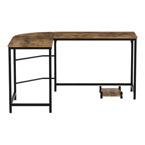 Artiss Computer Desk L-Shape CPU Stand Brown 147CM Chez Guru