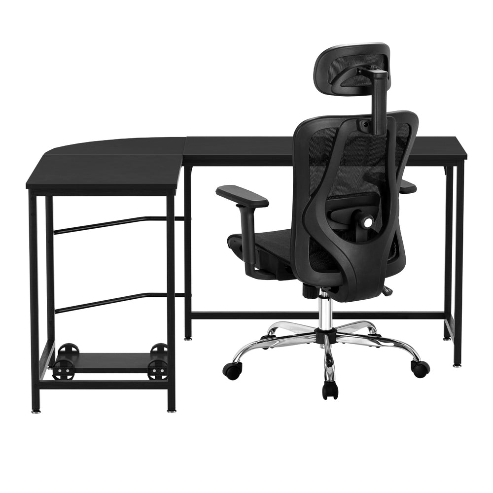 Artiss Computer Desk L-Shape Corner Desks Ergonomic Office Chair Mesh Chairs Chez Guru
