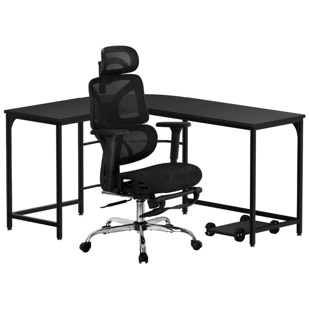 Artiss Computer Desk L-Shape Study Desks Ergonomic Office Chair Mesh Chairs Chez Guru