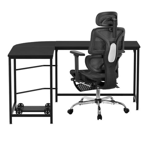 Artiss Computer Desk L-Shape Study Desks Ergonomic Office Chair Mesh Chairs Chez Guru