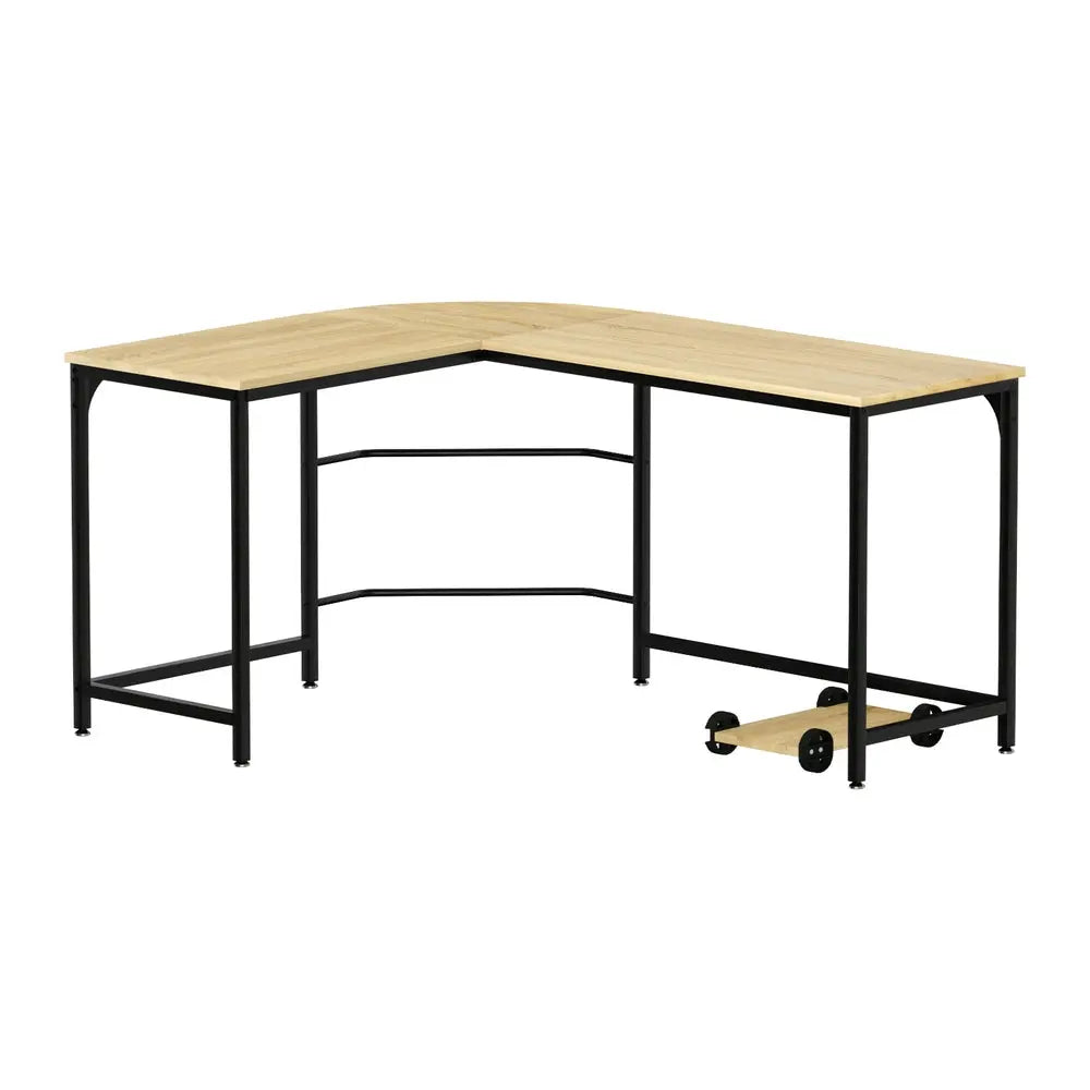 Artiss Computer Desk L-Shape CPU Stand Oak 147CM Chez Guru