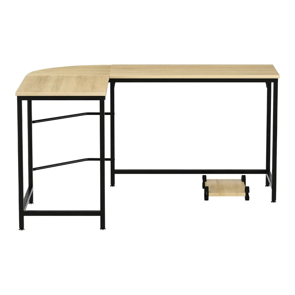 Artiss Computer Desk L-Shape CPU Stand Oak 147CM Chez Guru