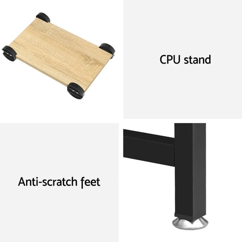 Artiss Computer Desk L-Shape CPU Stand Oak 147CM Chez Guru