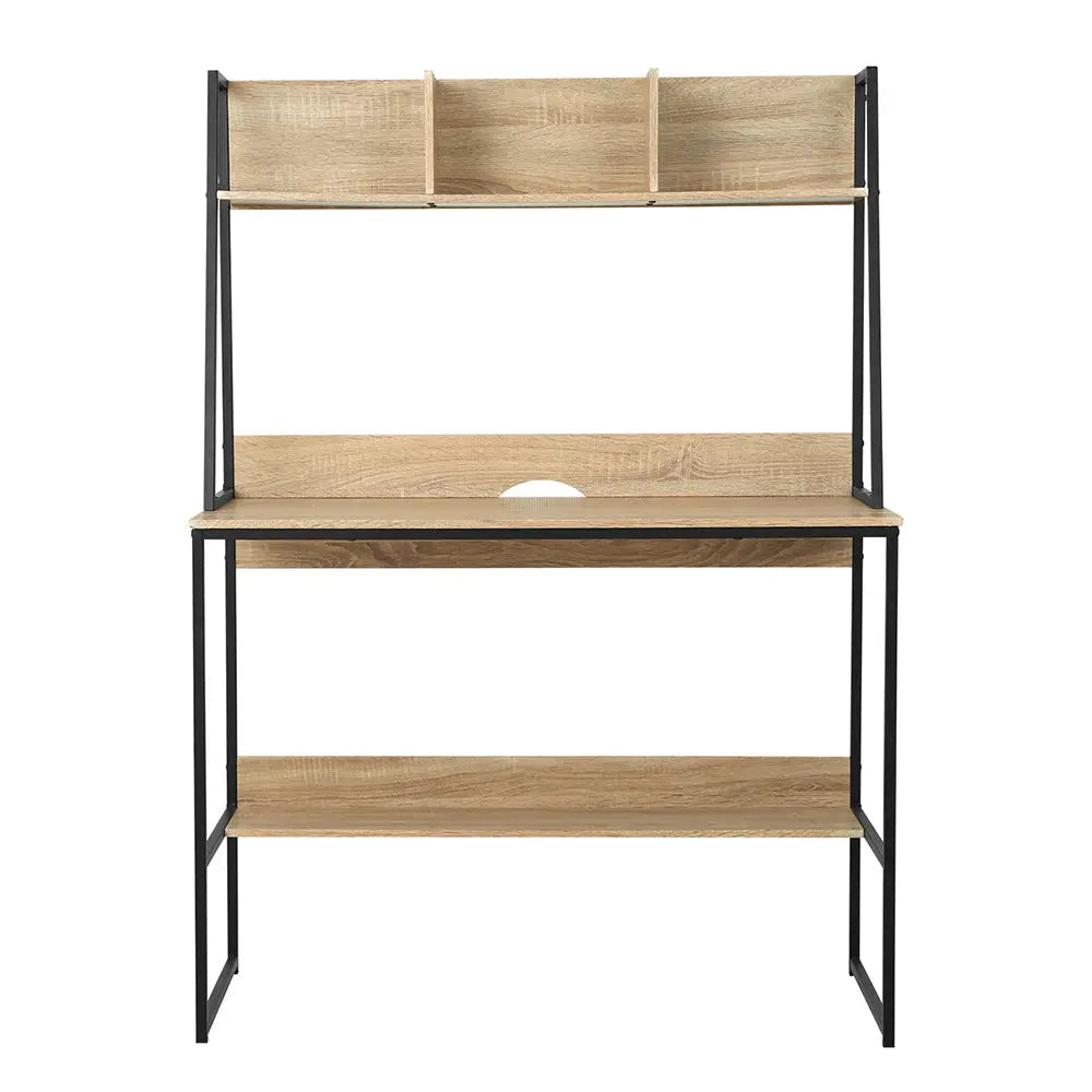 Artiss Computer Desk Bookshelf Storage 100CM Oak Chez Guru