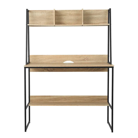 Artiss Computer Desk Bookshelf Storage 100CM Oak Chez Guru