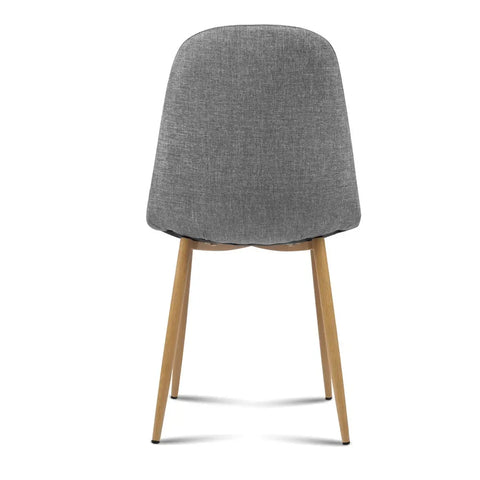 Artiss Dining Chairs Set of 4 Linen Curved Slope Grey Chez Guru