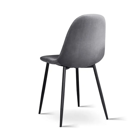 Artiss Dining Chairs Set of 4 Velvet Curved Slope Grey Chez Guru