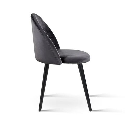 Artiss Dining Chairs Set of 2 Velvet Solid Curved Dark Grey Chez Guru