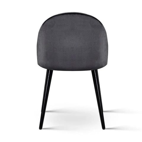 Artiss Dining Chairs Set of 2 Velvet Solid Curved Dark Grey Chez Guru