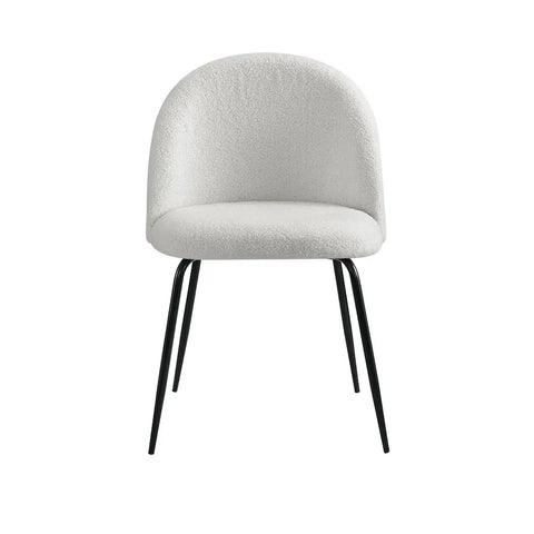 Artiss Dining Chairs Set of 2 Sherpa Boucle White Chez Guru
