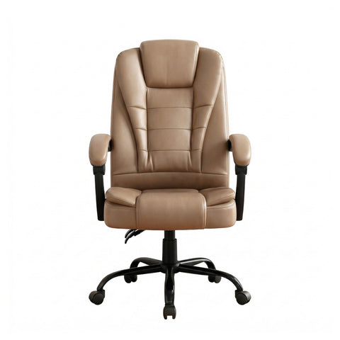 Artiss Massage Office Chair Executive Computer Gaming Chairs Brown PU Leather Espresso