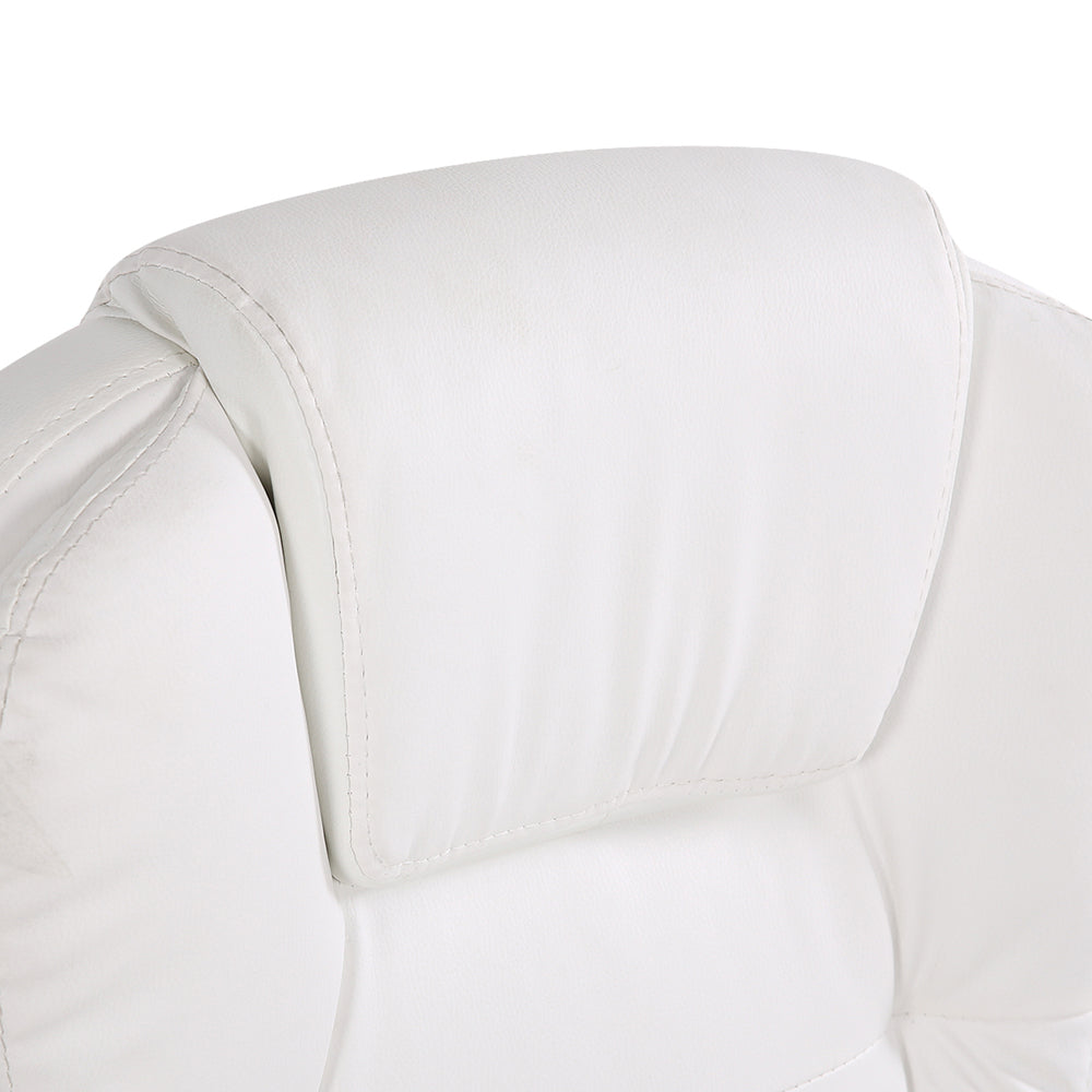 Artiss 8 Point Massage Office Chair Heated Seat Recliner PU White Chez Guru