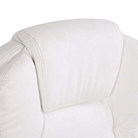 Artiss 8 Point Massage Office Chair Heated Seat Recliner PU White Chez Guru