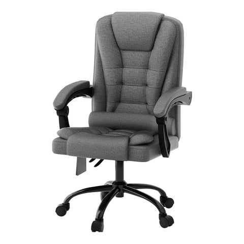 Artiss 2 Point Massage Office Chair Fabric Black Chez Guru