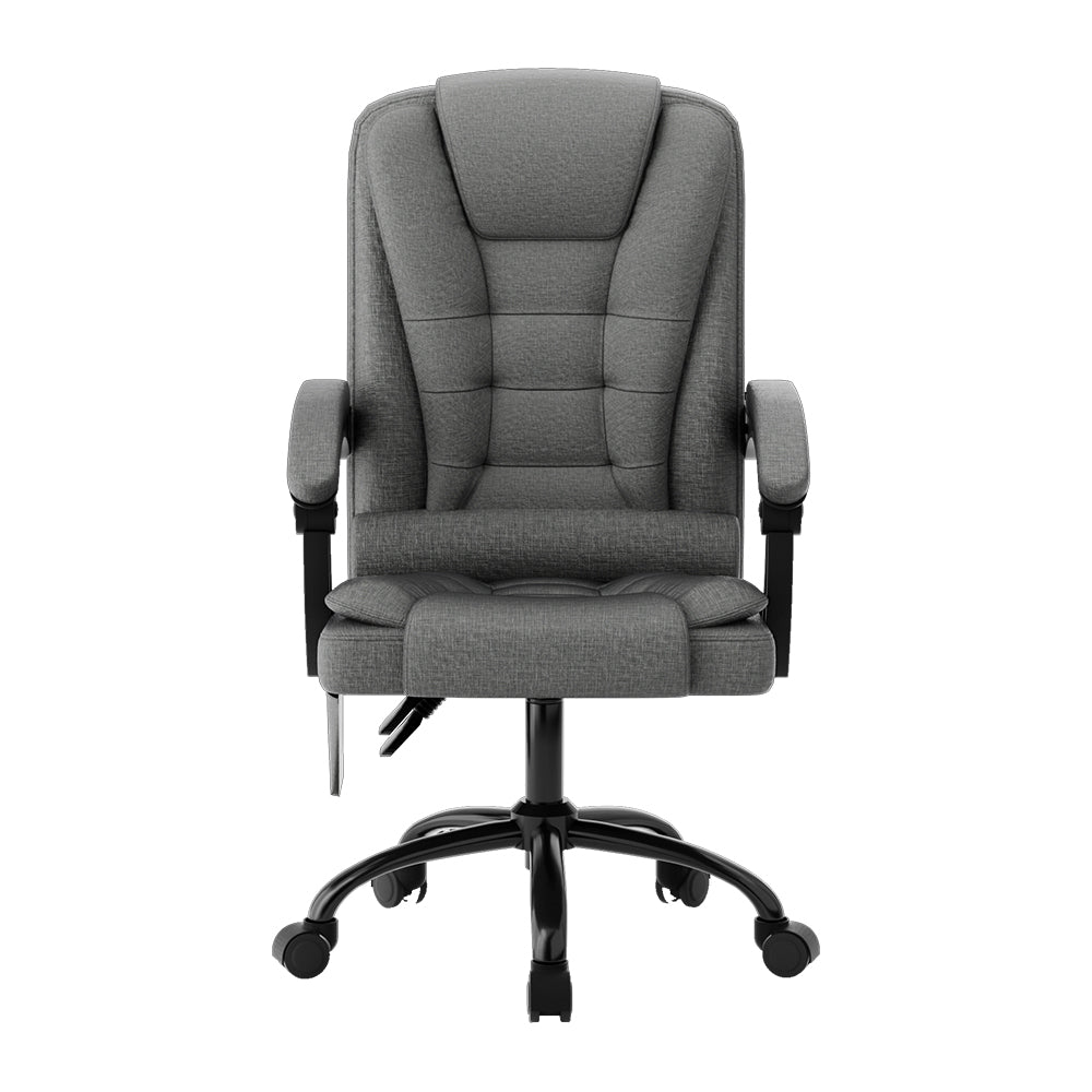 Artiss 2 Point Massage Office Chair Fabric Black Chez Guru