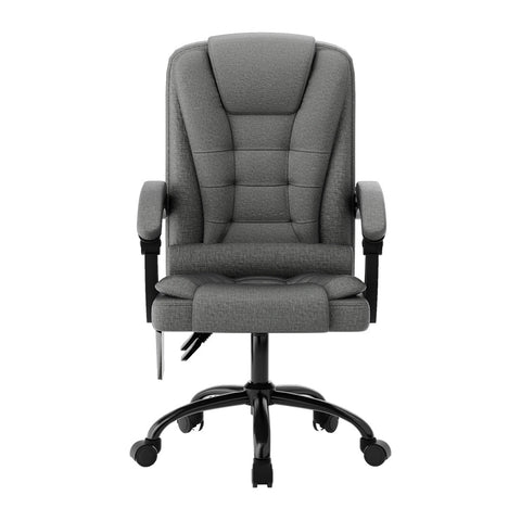 Artiss 2 Point Massage Office Chair Fabric Black Chez Guru