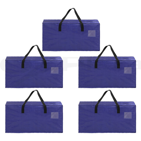 Artiss Moving Bags Heavy Duty Waterproof Backpack Straps Large Storage Totes 5 Pack Blue