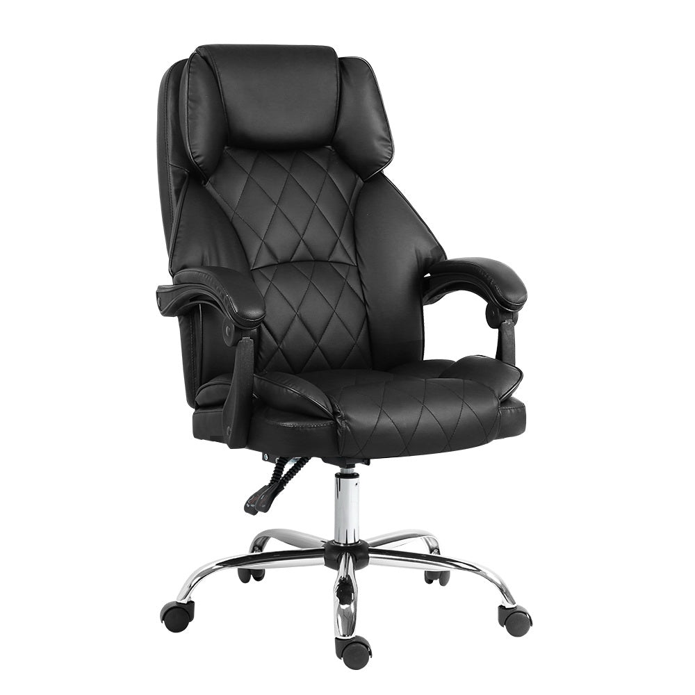 Artiss Executive Office Chair Leather Recliner Black Chez Guru