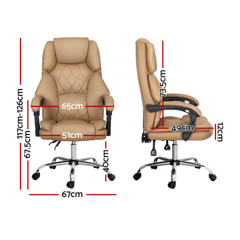 Artiss Executive Office Chair Leather Recliner Espresso Chez Guru