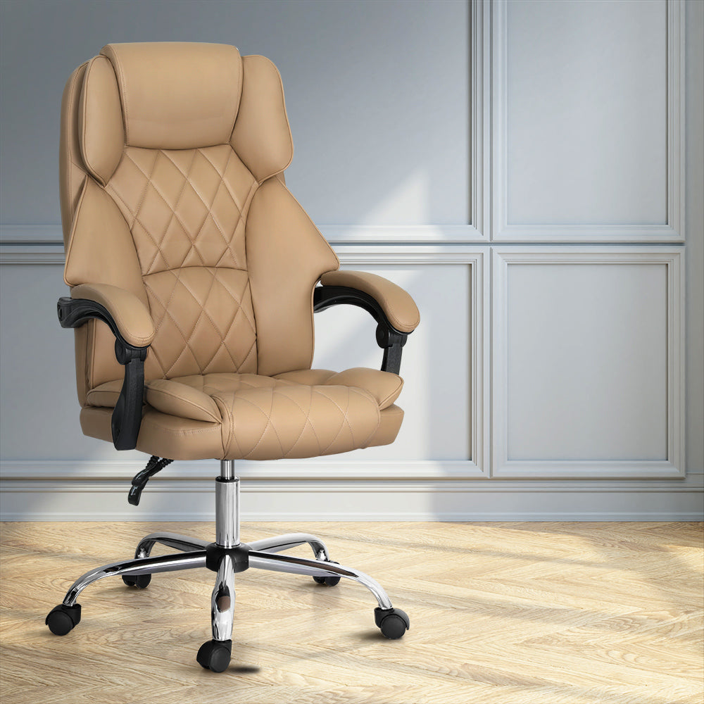 Artiss Executive Office Chair Leather Recliner Espresso Chez Guru