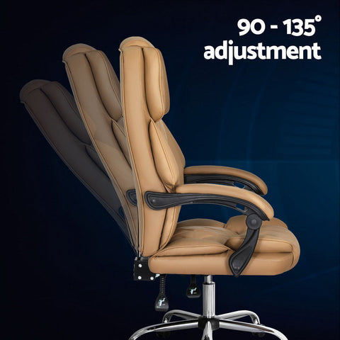 Artiss Executive Office Chair Leather Recliner Espresso Chez Guru