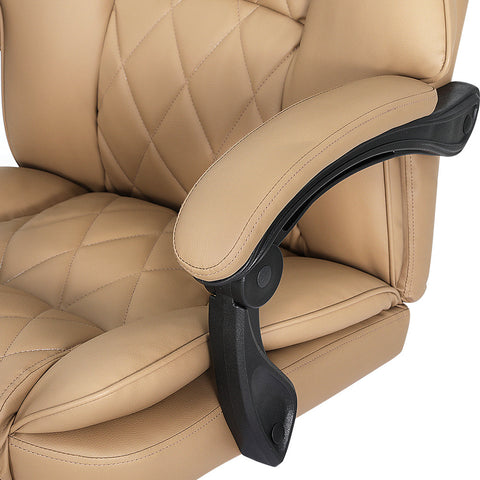 Artiss Executive Office Chair Leather Footrest Espresso Chez Guru