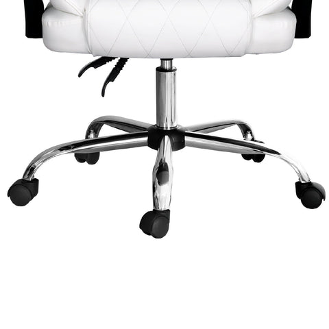 Artiss Executive Office Chair Leather Recliner White Chez Guru