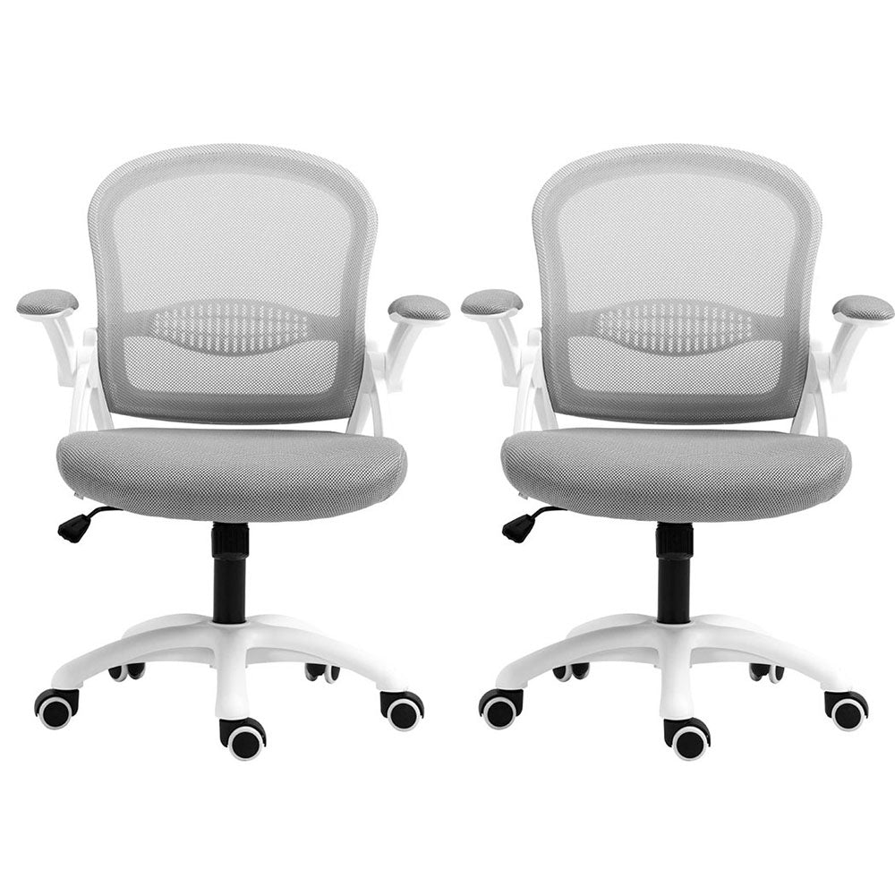 Artiss 2x Mesh Office Chair Computer Gaming Desk Chairs Work Study Mid Back Grey Chez Guru