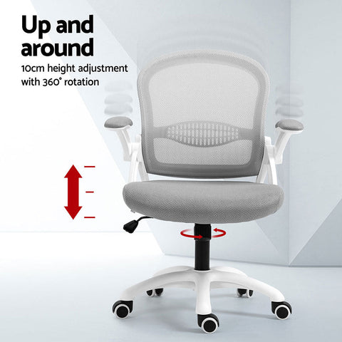 Artiss 2x Mesh Office Chair Computer Gaming Desk Chairs Work Study Mid Back Grey Chez Guru