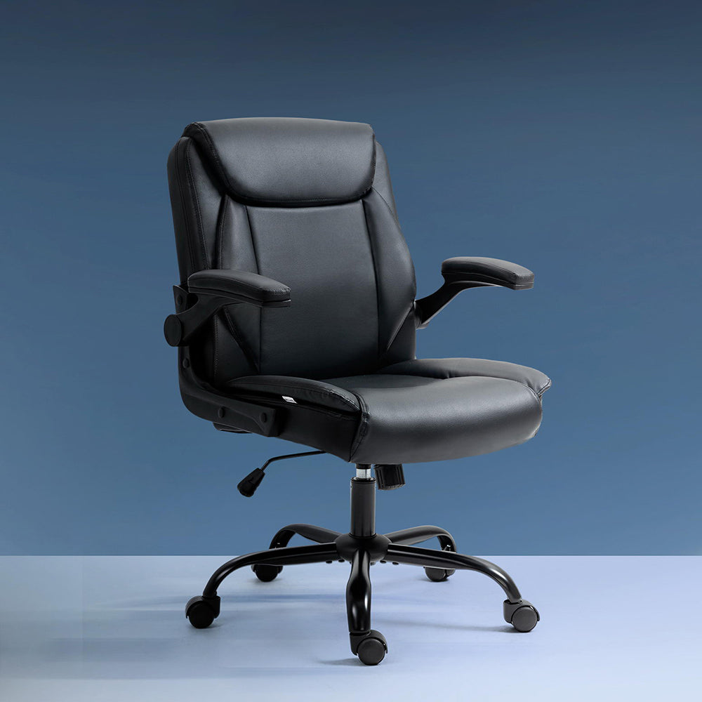 Artiss Executive Office Chair Mid Back Black Chez Guru
