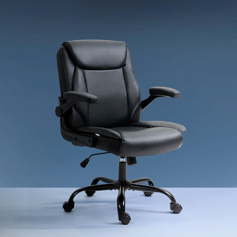 Artiss Executive Office Chair Mid Back Black Chez Guru